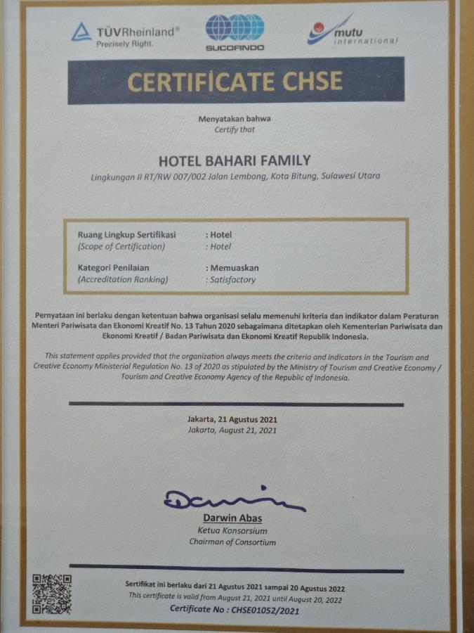 Bahari Family Hotel Bitung Exterior photo